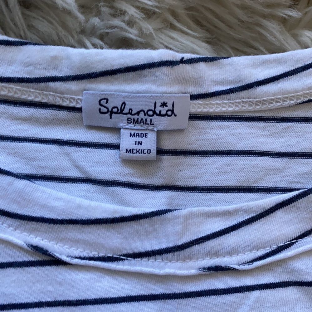 Splendid Small stripe blouse w ruffle bell sleeves - Picture 3 of 4